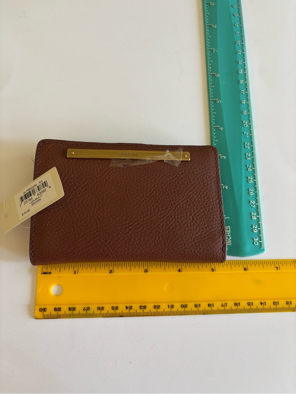 Fossil Wallet- Liza Multifunction Brown (Carmel) Bifold with Fossil Logo. - Picture 7 of 8